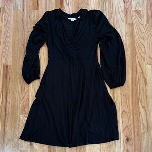 Boden Classic Black Long Sleeve mini crossover Dress